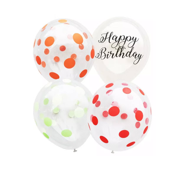 1ct Spritz Happy Birthday Latex Balloons with Helium Sig's Party 'N